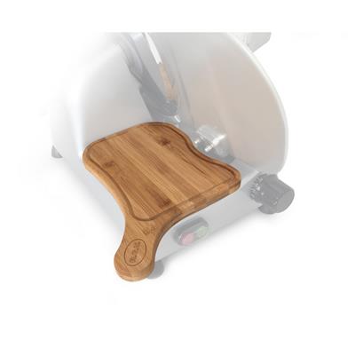 Bamboo cutting board on slicer